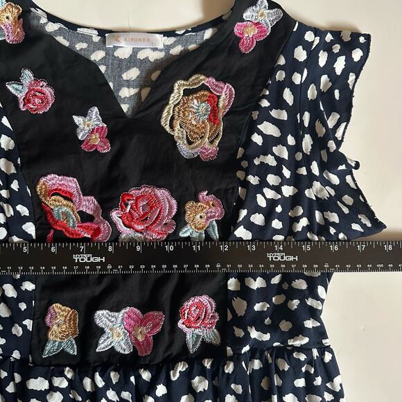 💥KIRUNDO Women's 2024 Summer Mini Dress Boho Floral Embroidered Women’s Sz Small - Picture 10 of 12